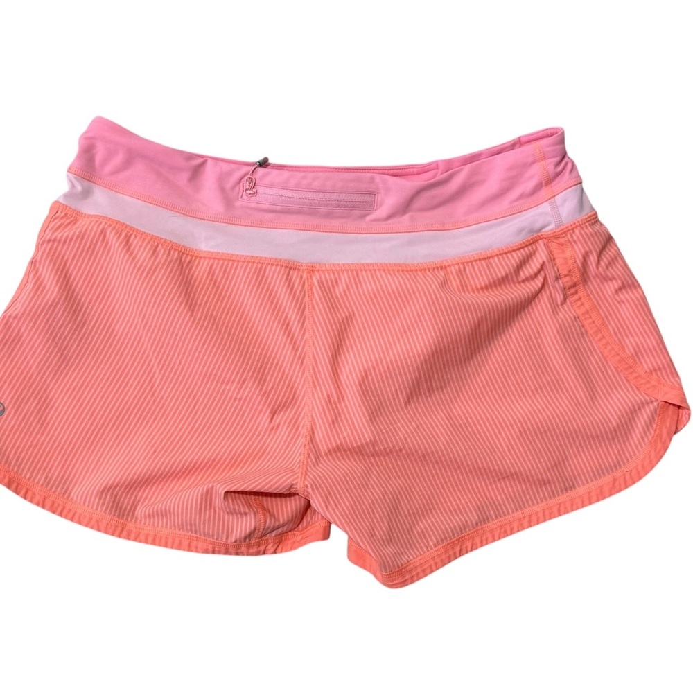 Lululemon Speed Up Shorts Coral & Pink Stripes Running Size 8 colorful - Picture 3 of 5